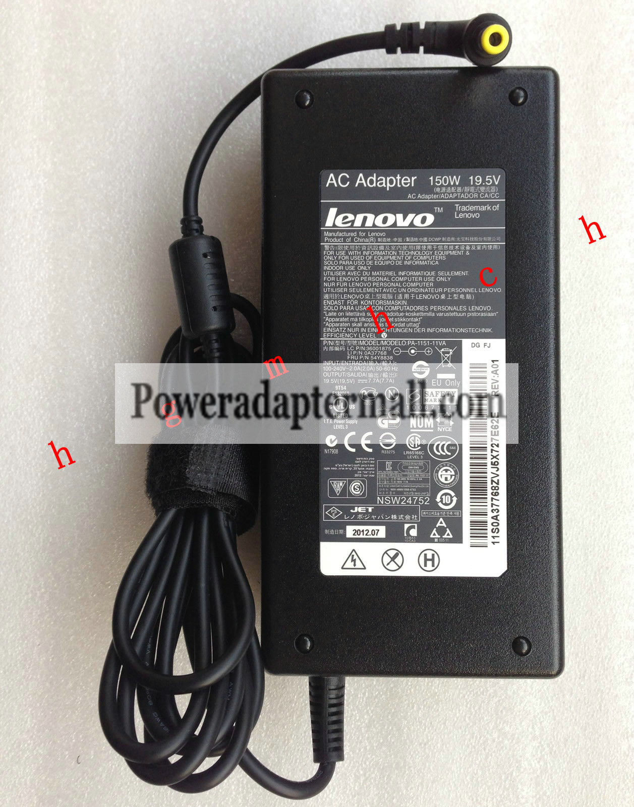 150W 19.5V 7.7A lenovo PA-1151-11VA 54Y8838 Laptop AC Adapter 150W 19.5V 7.7A lenovo PA-1151-11VA 54Y8838 Laptop AC Adapter