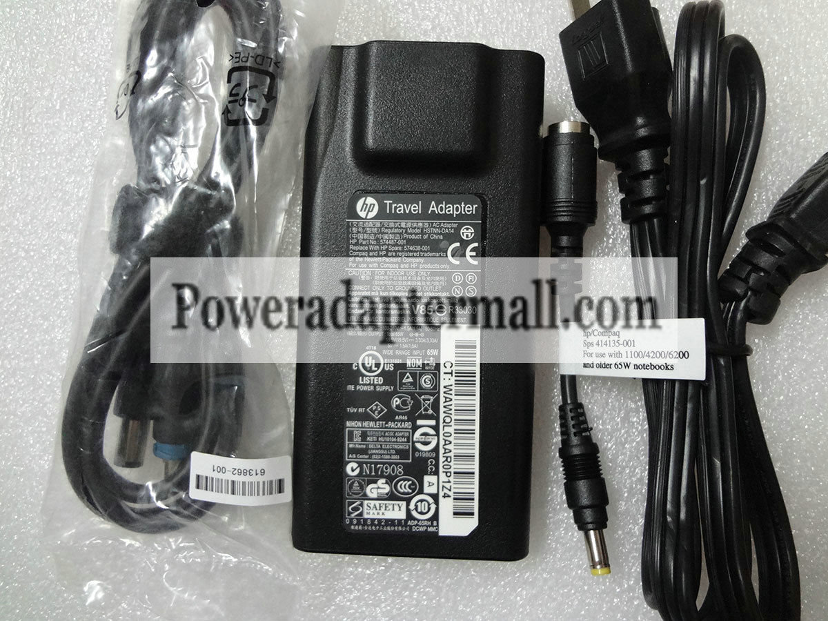 NEW Genuine 65W 19.5V 3.33A HP 574487-001 USB Travel AC Adapter NEW Genuine 65W 19.5V 3.33A HP 574487-001 USB Travel AC Adapter
