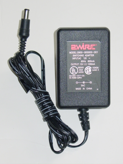 2Wire 2900-800003-001 AC Adapter 12V 1250mA 2900800003001 2Wire 2900-800003-001 AC Adapter 12V 1250mA 2900800003001