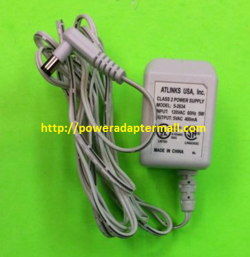 NEW Atlinks 5-2634 5VAC 400MA Power Adapter Cord NEW Atlinks 5-2634 5VAC 400MA Power Adapter Cord
