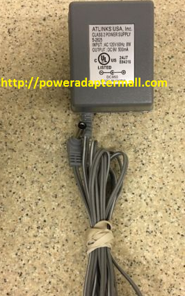 NEW Atlinks Output 9V DC 500mA FOR 5-2625 AC Power Supply Adapter Charger NEW Atlinks Output 9V DC 500mA FOR 5-2625 AC Power Supply Adapter Charger
