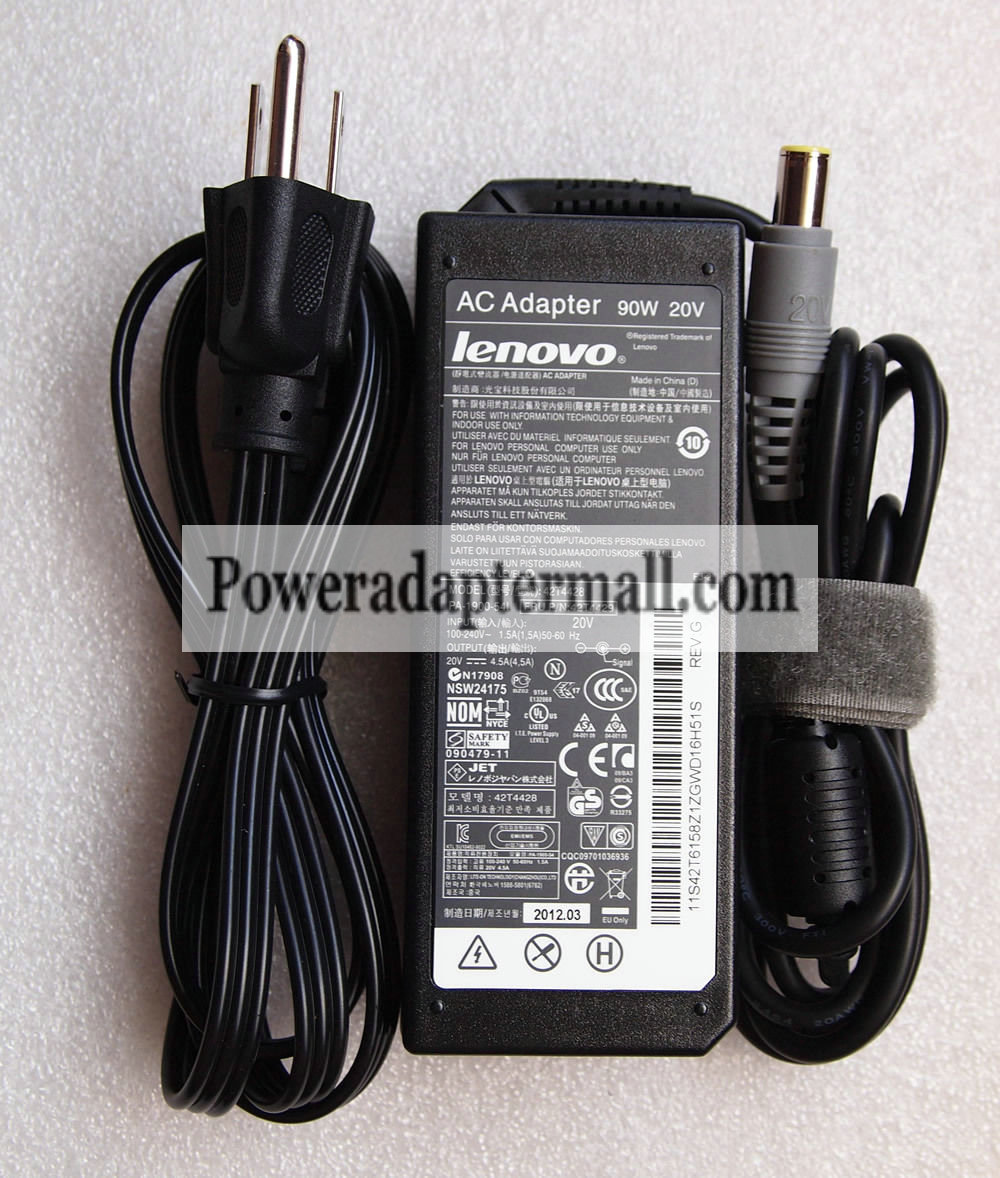 90W IBM 40Y7667 92P1109 Series AC Adapter and Power Cord 90W IBM 40Y7667 92P1109 Series AC Adapter and Power Cord