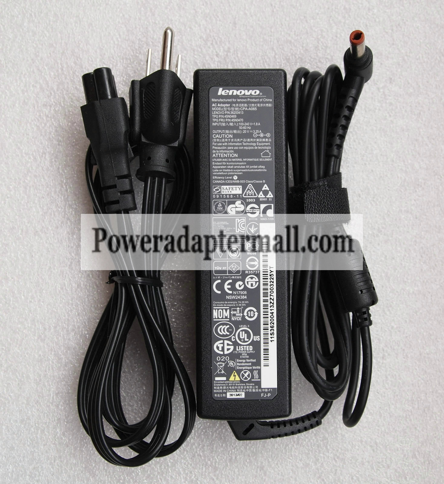 Genuine 65W Lenovo CPA-A065 36001943 IdeaPad S400 AC Adapter Genuine 65W Lenovo CPA-A065 36001943 IdeaPad S400 AC Adapter