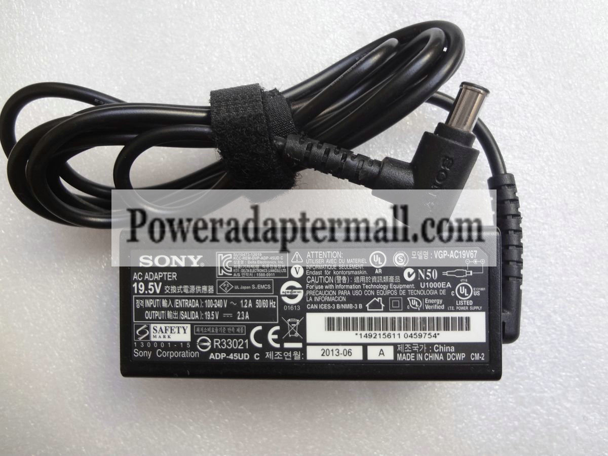 Original SONY 19.5V 2.3A VGP-AC19V67 VGP-AC19V68 AC Adapter Original SONY 19.5V 2.3A VGP-AC19V67 VGP-AC19V68 AC Adapter
