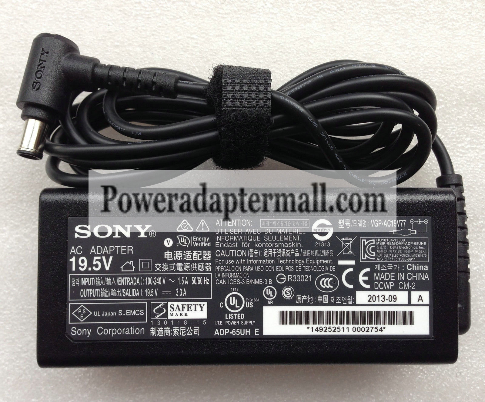 Original 65W Sony VAIO Fit 15A SVF15N17CXS Flip PC AC Adapter Original 65W Sony VAIO Fit 15A SVF15N17CXS Flip PC AC Adapter