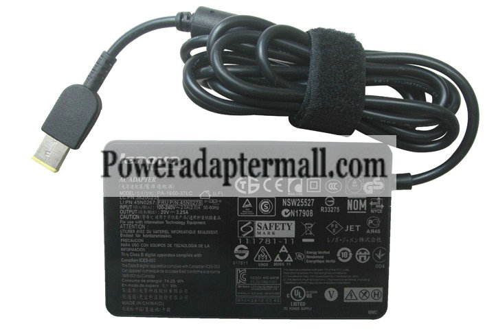 Lenovo YOGA 13 PA-1650-37LC 45N0267 20V 3.25A AC Adapter Lenovo YOGA 13 PA-1650-37LC 45N0267 20V 3.25A AC Adapter