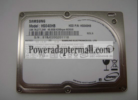 1.8"40G Samsung HS040HB 4200 RPM IDE CE Hard Drive HDD 1.8"40G Samsung HS040HB 4200 RPM IDE CE Hard Drive HDD