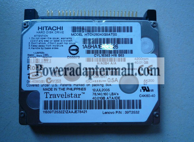 Hitachi 1.8" 40GB HTC426040G9AT00 for IBM X40 X41 X41T Hitachi 1.8" 40GB HTC426040G9AT00 for IBM X40 X41 X41T